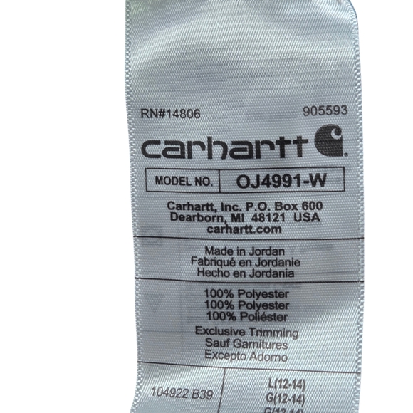 Carhartt Relaxed Fit Fleece Jacket Women's Size Large Warm Taupe Geo Aztec Snap - Picture 6 of 6